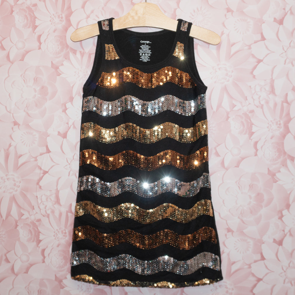 Metallic Sequin Wave Dress SIze 7