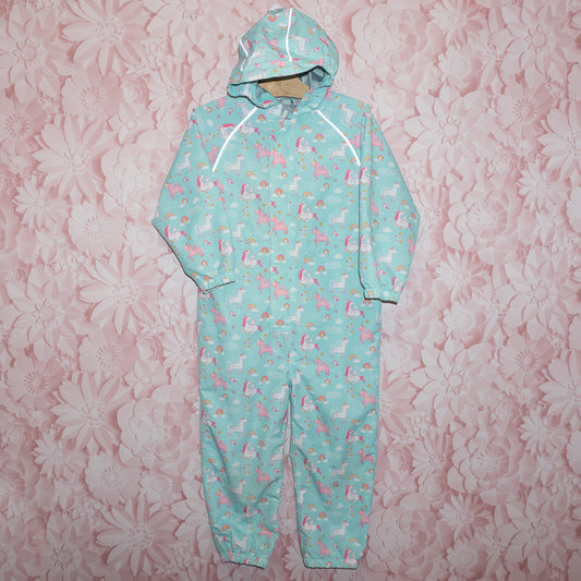 Lighweight Unicorn Rain Suit Size 4T