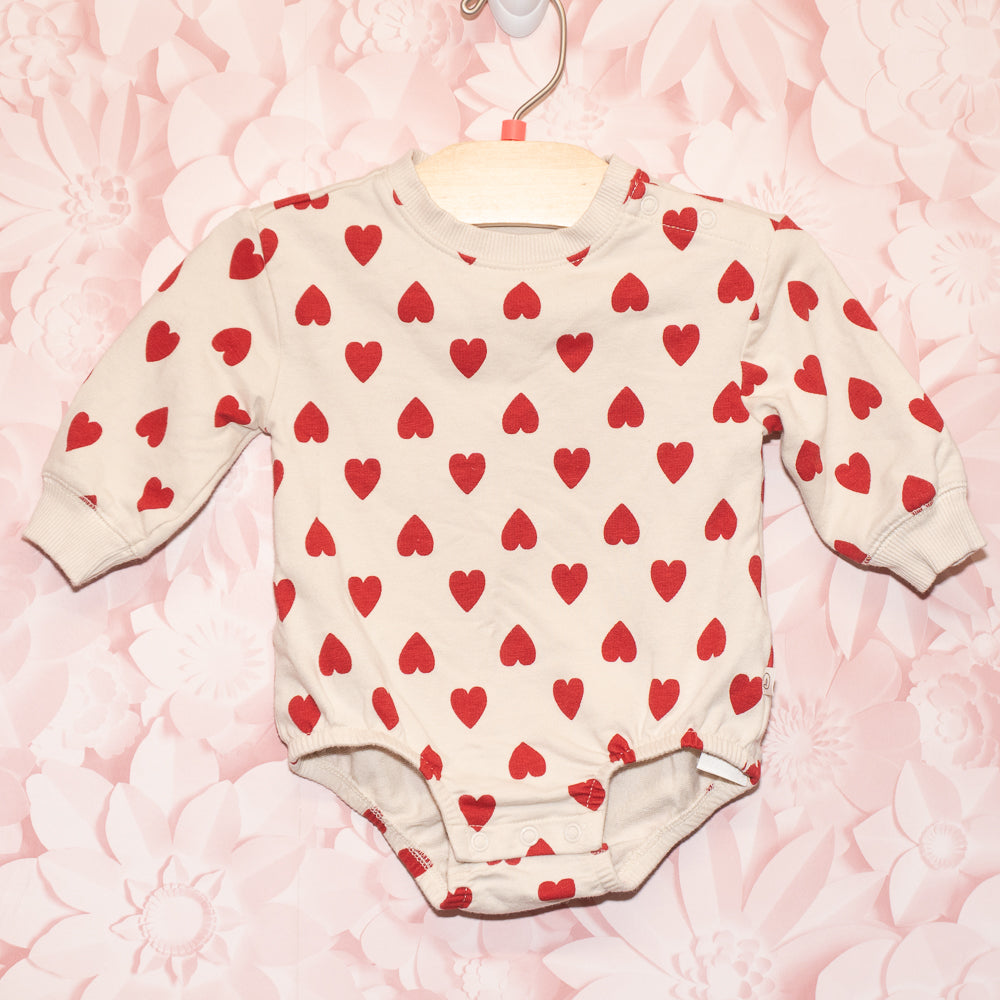 Heart Sweatshirt Onesie Size 6m