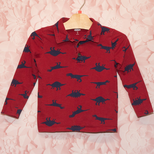 Dino Collared Shirt Size 4T