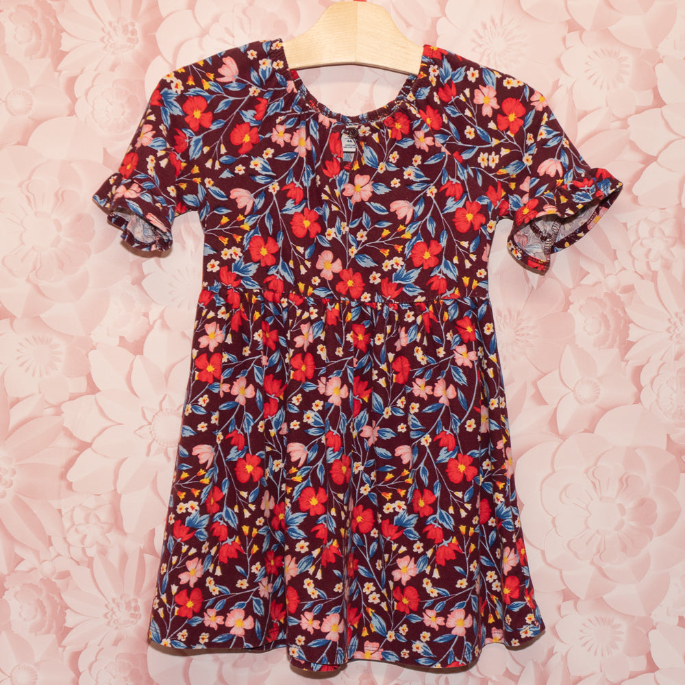 Red Floral Dress Size 4T