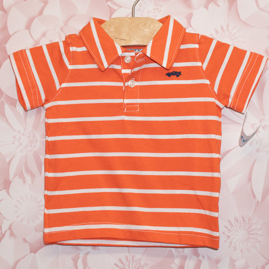 NWT Orange Striped Polo Tee Size 6m