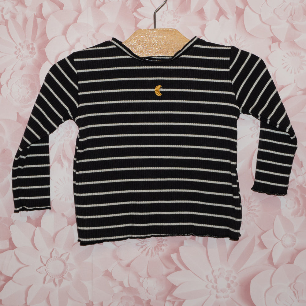 Striped Moon Tee Size 9-12m