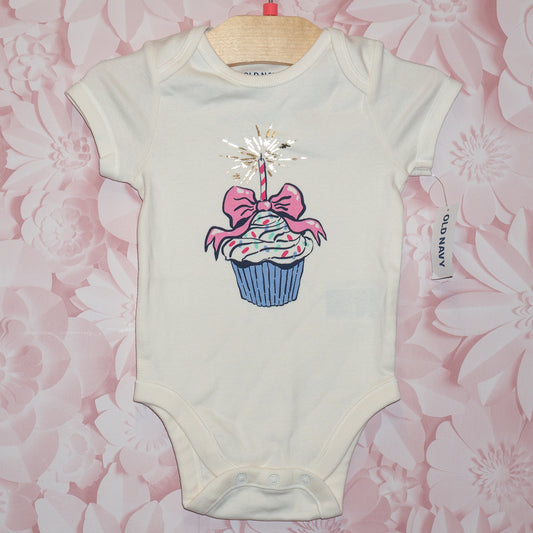 NWT Birthday Cupcake Onesie Size 6-12m