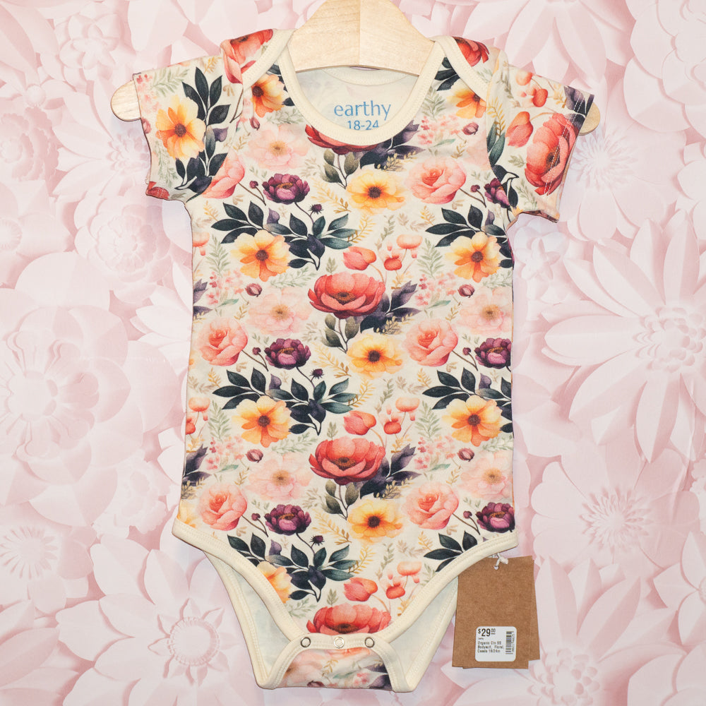 NWT Organic Floral Bodysuit Size 18-24m