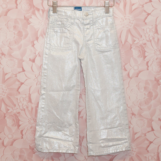 Silver Wide-Leg Jeans Size 4T