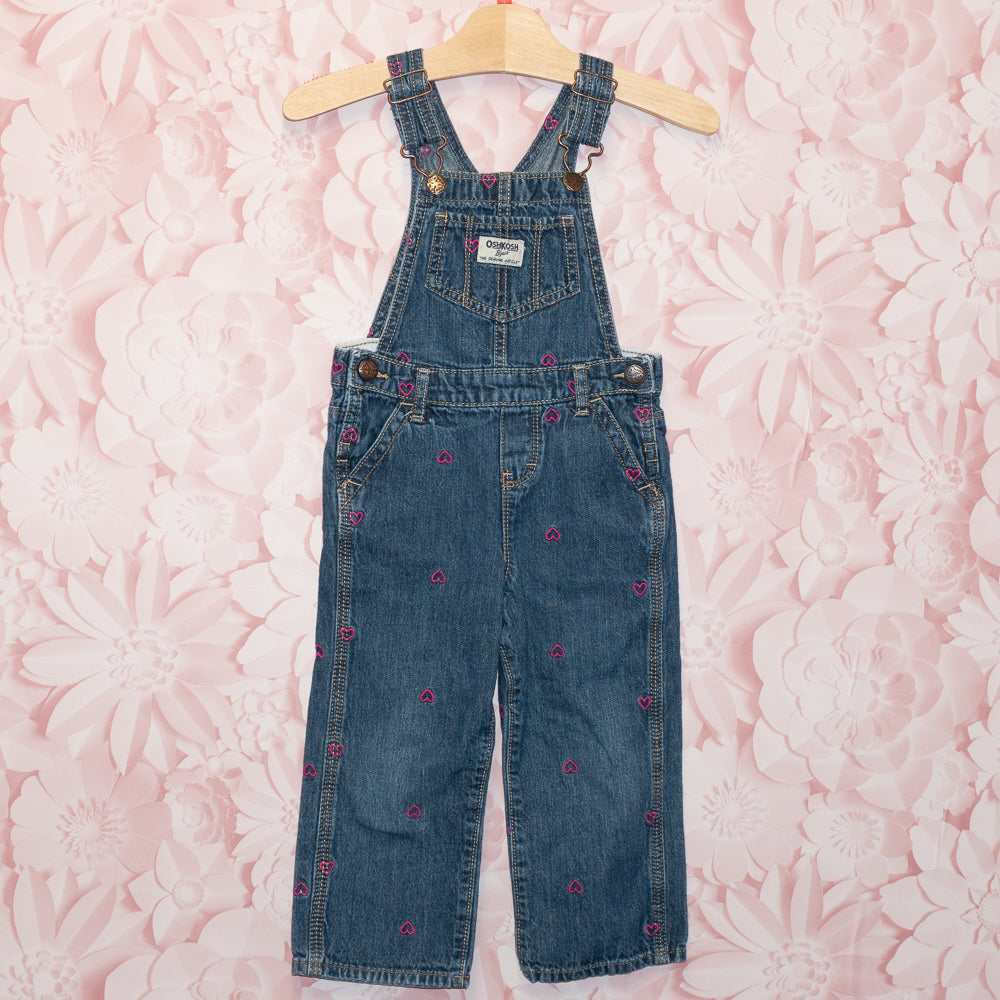 Heart Denim Overalls Size 2T