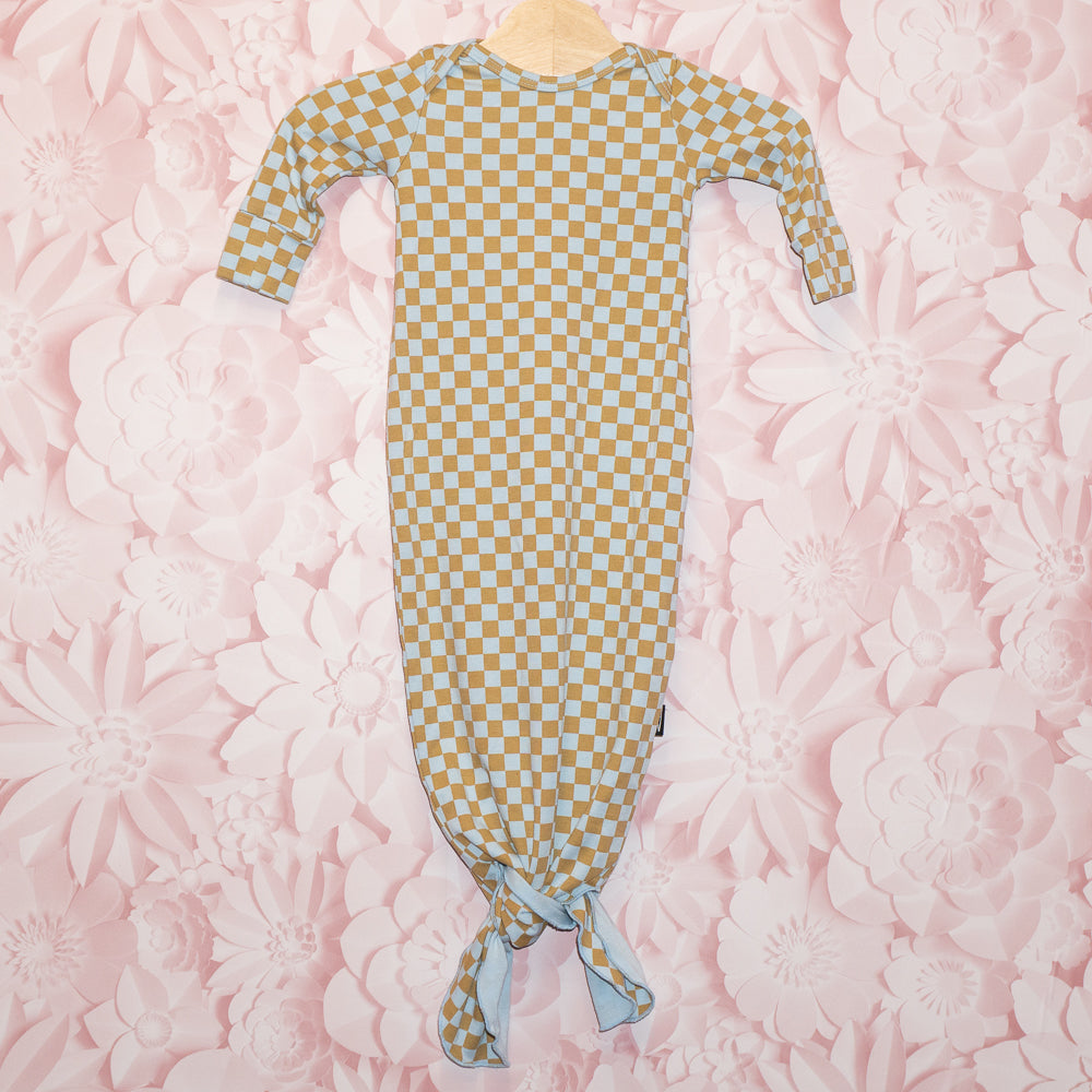 Checkered Knot Gown Size 0-6m