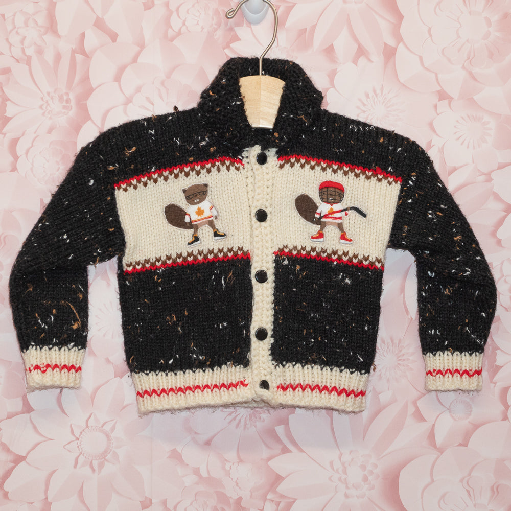 Hockey Beaver Cardigan Size 12-18m
