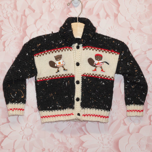 Hockey Beaver Cardigan Size 12-18m