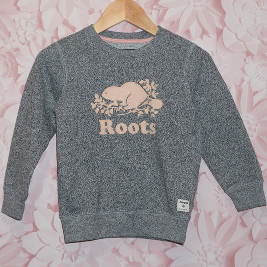 Pink Logo Roots Crewneck Size 4T