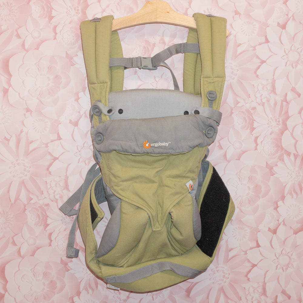 Green Ergo Baby Carrier with Infant Insert
