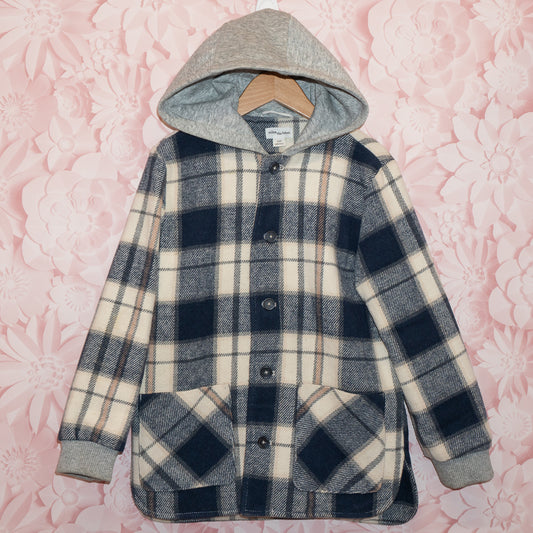 Plaid Shacket Hoodie SIze 10