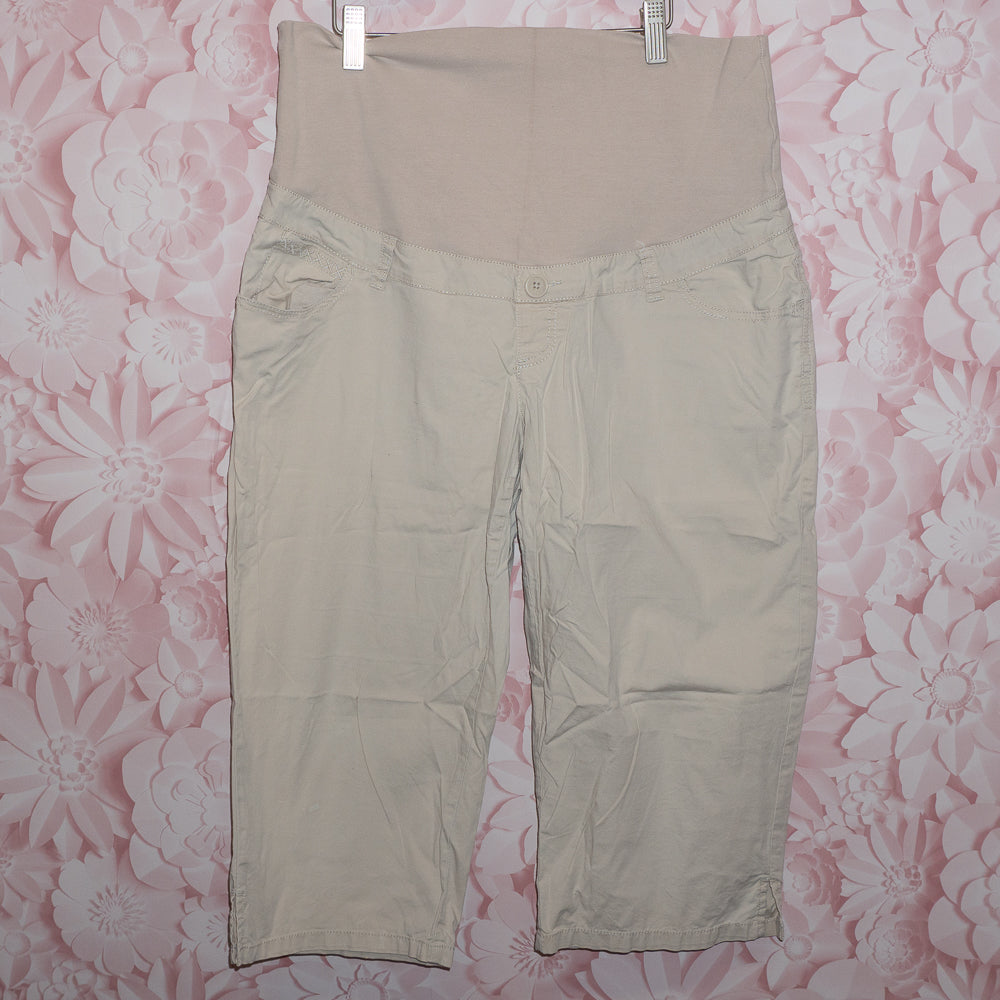 Khaki Maternity Capri Pants Size L