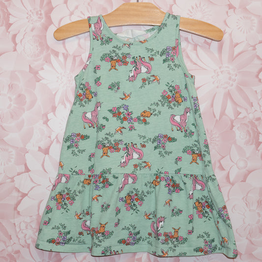 Unicorn & Bunny Dress Size 3/4T