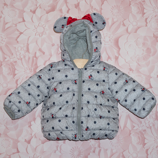 Minnie Mouse Puffer Coat Size 6-12m
