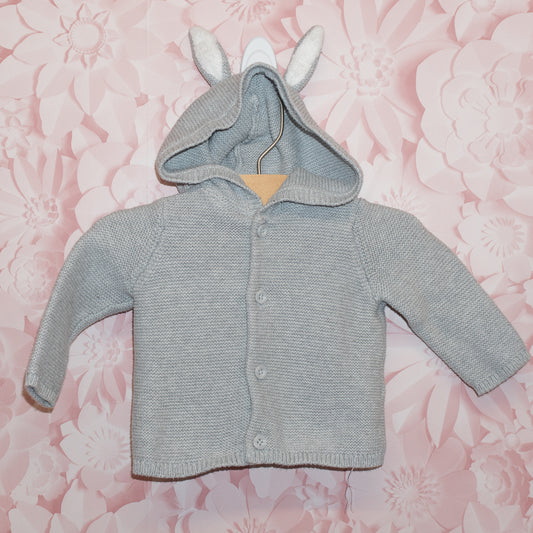 Knit Bunny Ear Hoodie Size 6m