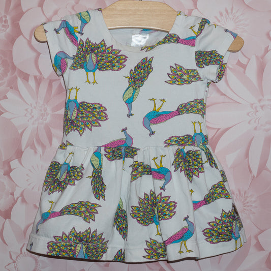 Peacock Onesie Dress Size 3-6m