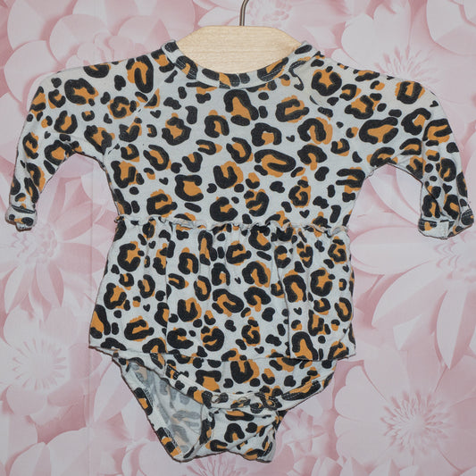 Leopard Print Onesie Dress Size 0-3m