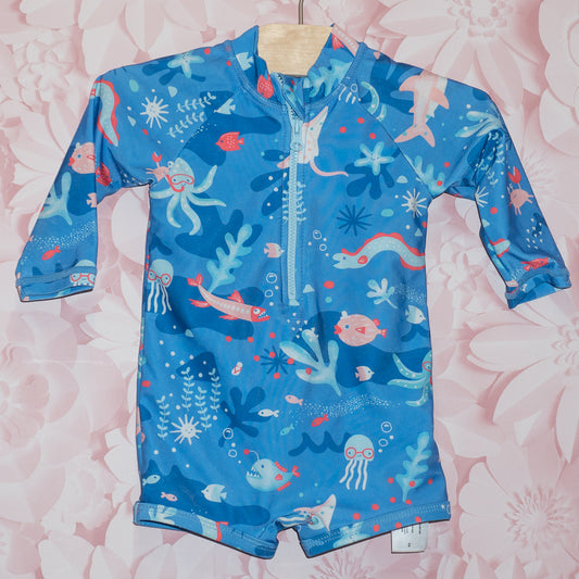 Sea Creature Rashguard Swimsuit Size 6-12m