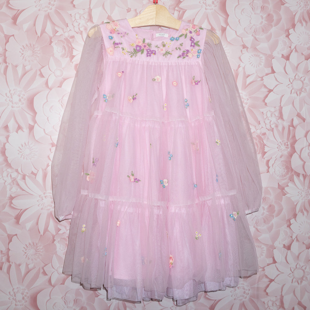 Tiered Floral Tulle Dress Size 8