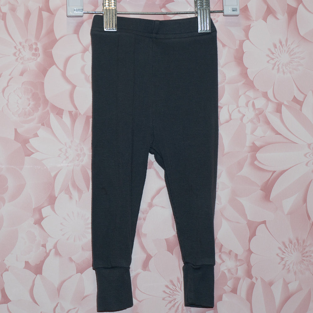 Gray Ribbed Leggings Size 6-12m