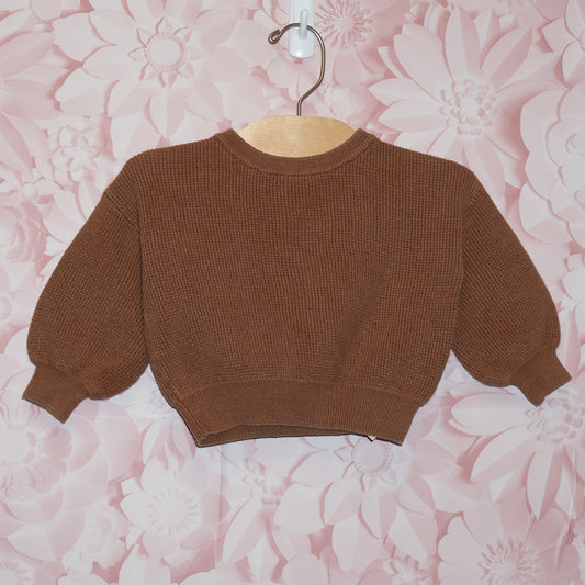 Brown Waffle Sweater Size 9-12m