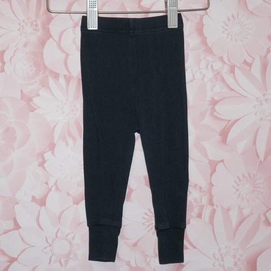 Black Ribbed Leggings Size 6-12m