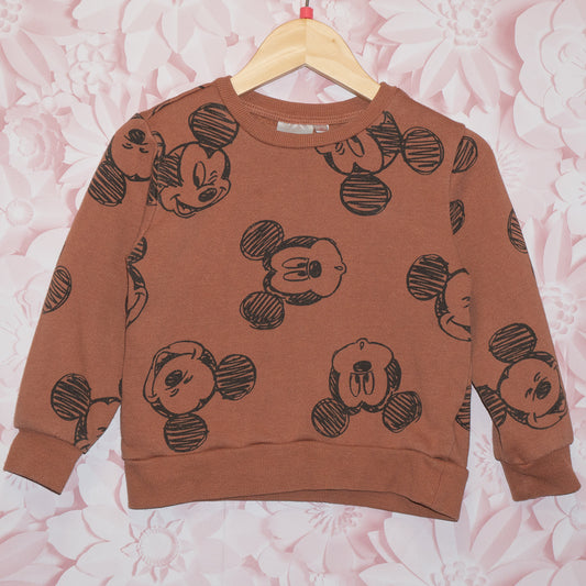 Brown Mickey Crewneck Size 4T