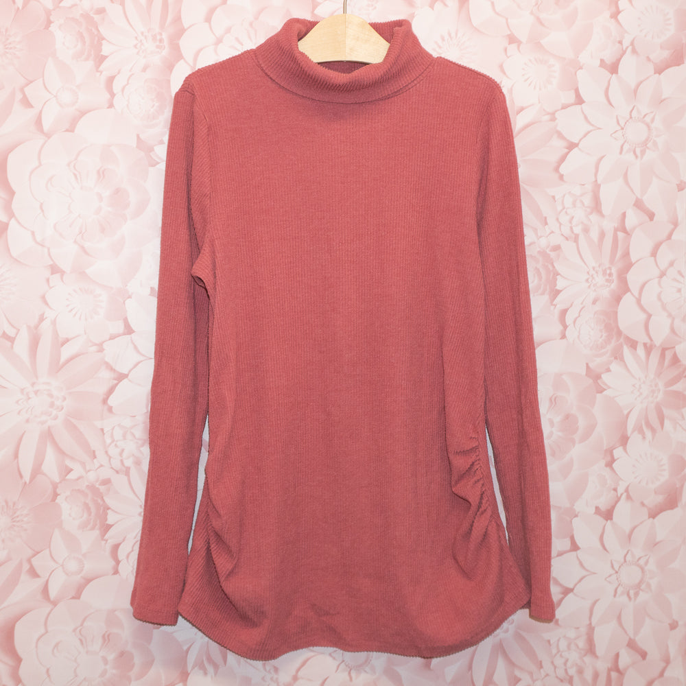 Pink Ribbed Maternity Top Size L