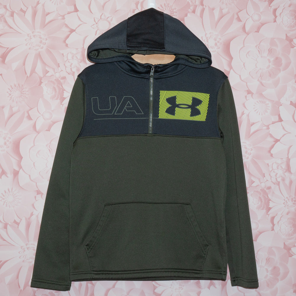 Green/Black Zip Neck Hoodie Size 10-12