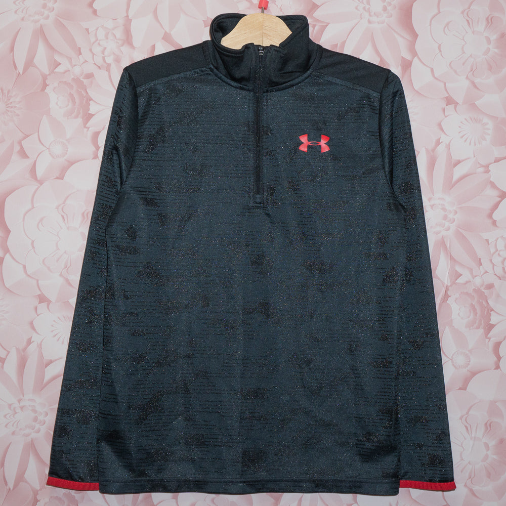 Red Black Zip Neck Shirt Size 10/12