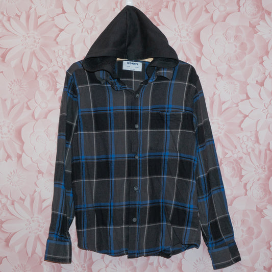 Plaid Flannel Hoodie Size 10-12