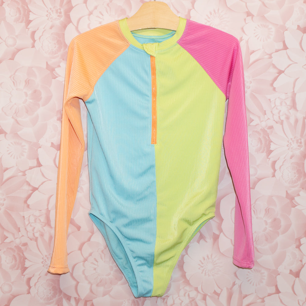 Neon Rashguard Swimsuit SIze 10-12