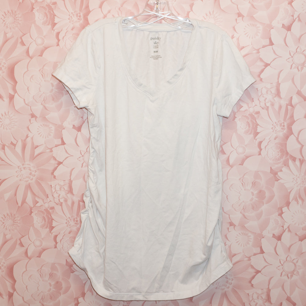 White Short Sleeve Maternity Tee Size M