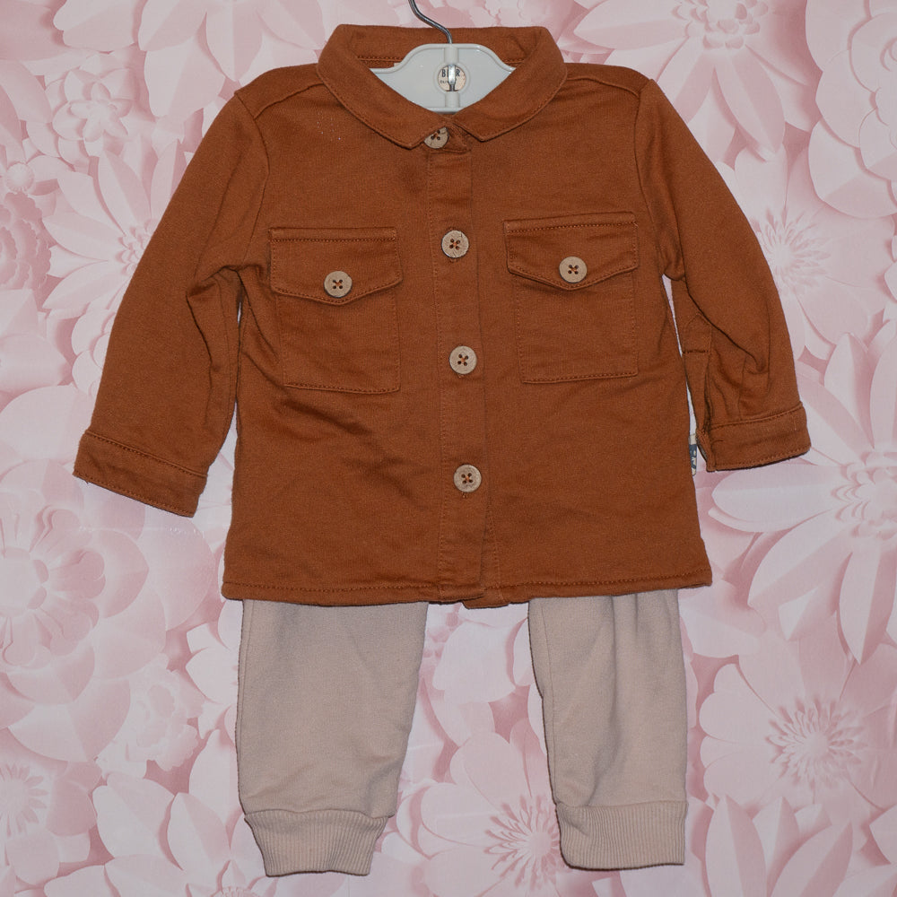 Brown Button Set Size 6-9m