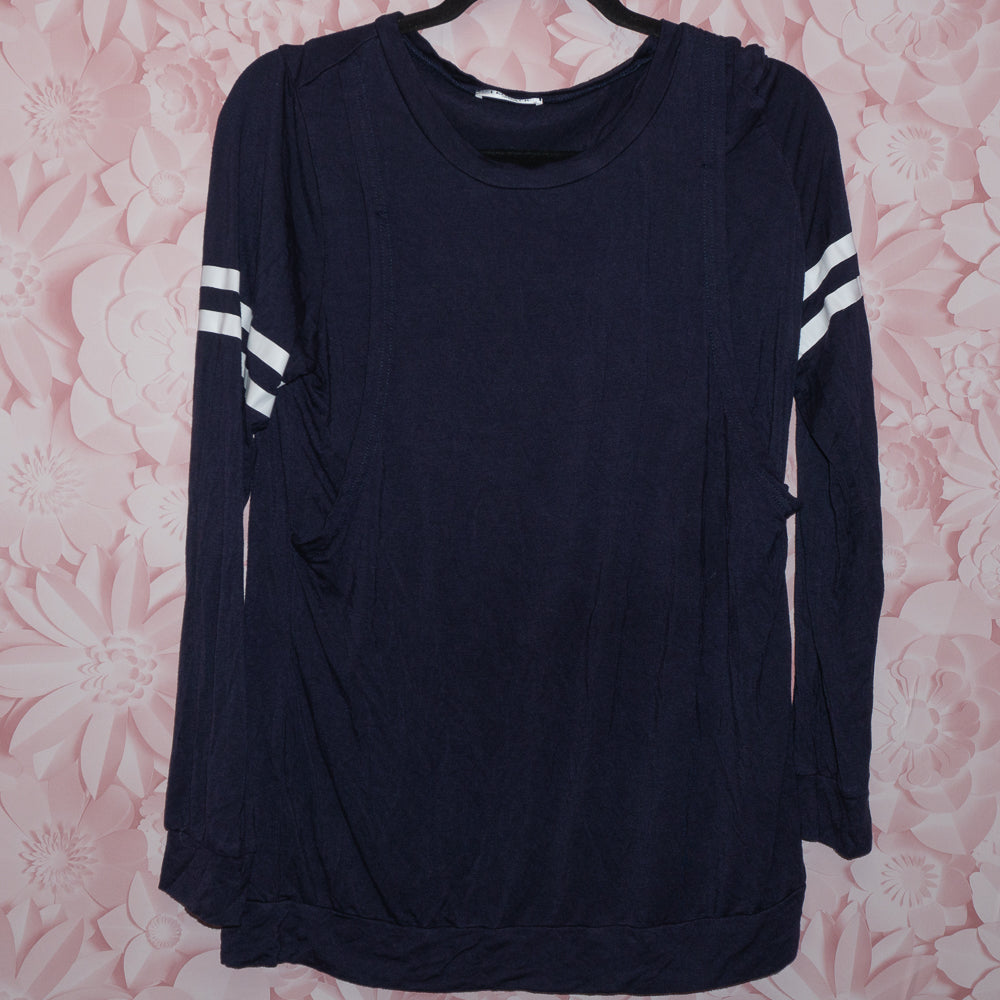 Blue Striped Maternity/Nursing Top Size M