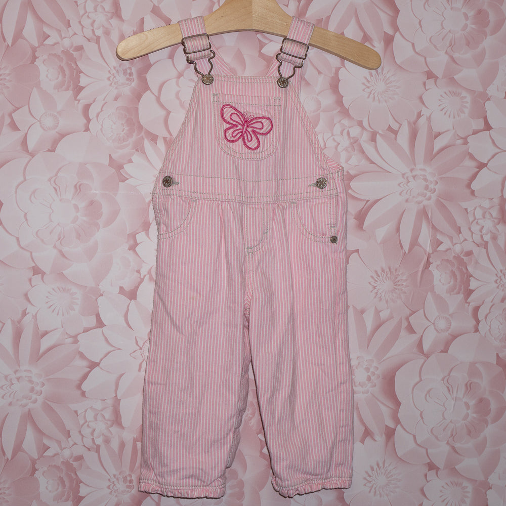 Pink Butterfly Overalls Size 12m