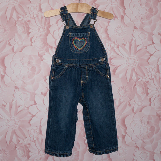 Rainbow Heart Overalls Size 12m