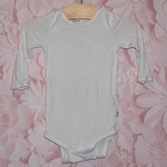 White Bamboo Longsleeve Onesie Size 3-6m