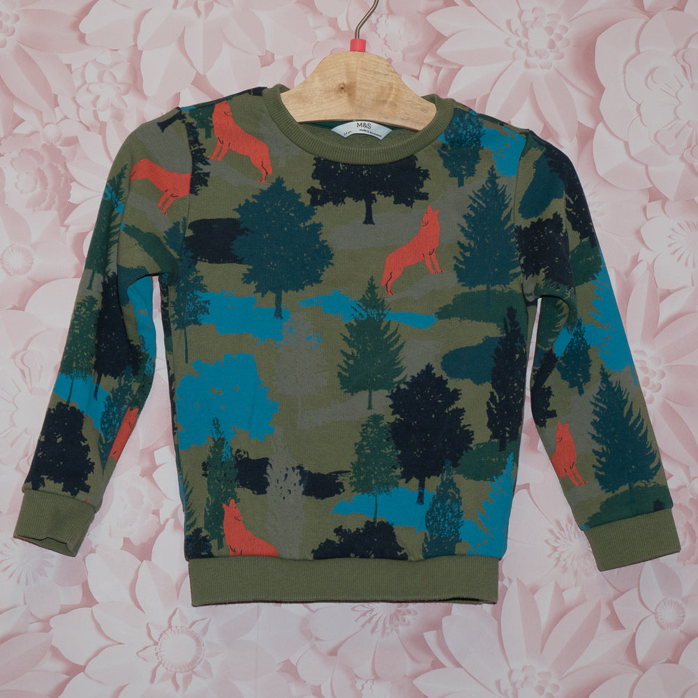 Wolf Crewneck Size 3-4