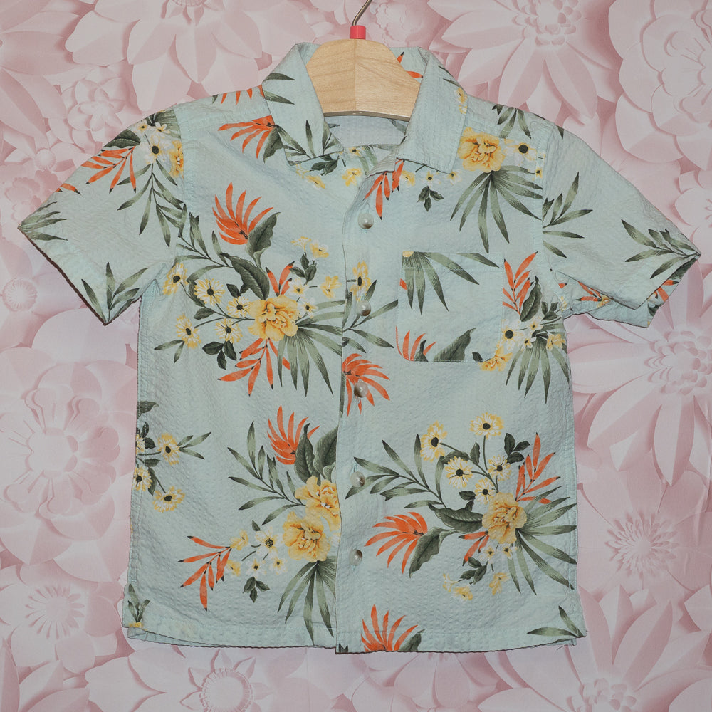 Textured Tropical Shirt Size 4T
