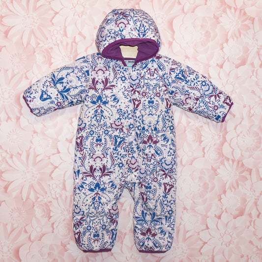 Floral Down-filled Snowsuit Size 6-12m