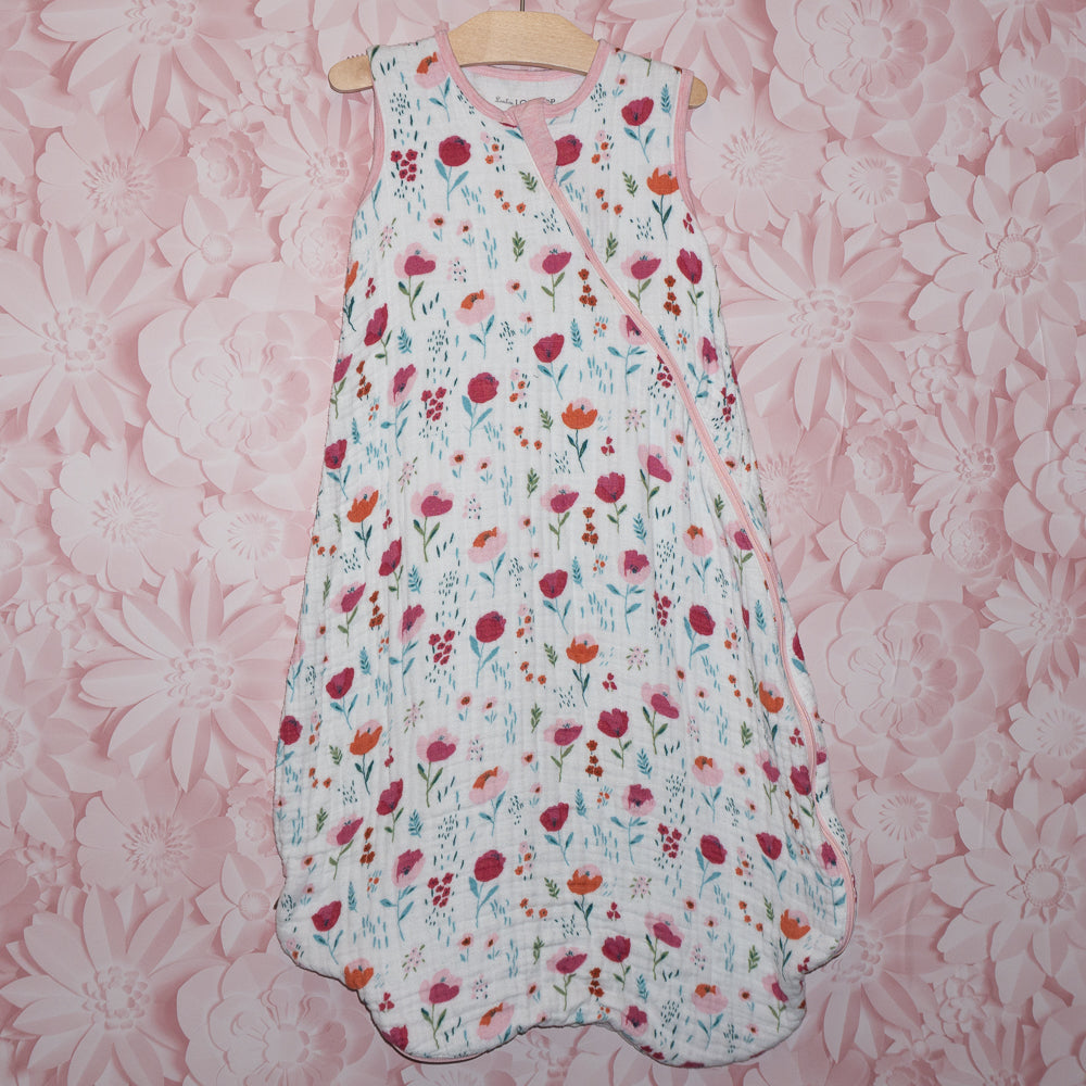 White Floral 0.5 TOG Muslin Sleep Sack Size 12-24m