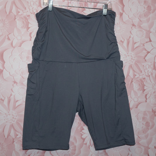 Gray Maternity Bike Shorts Size XL