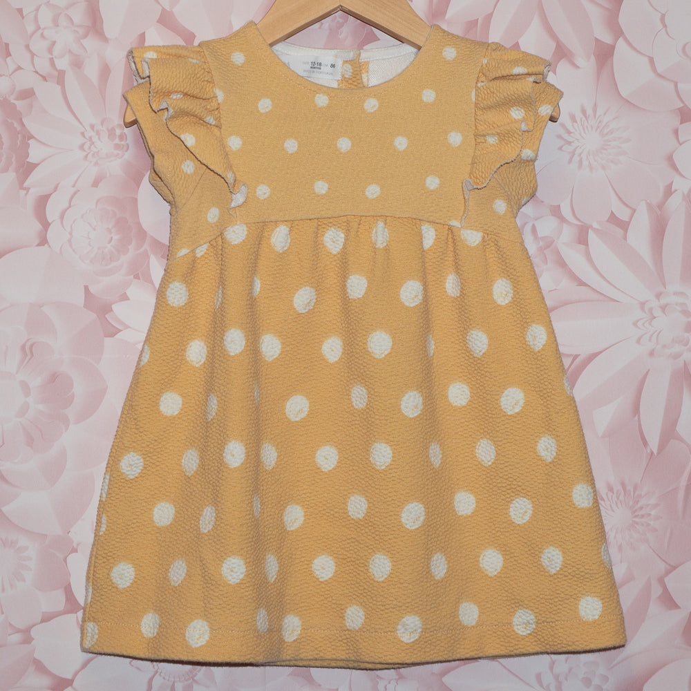 Yellow Dot Dress Size 12-18m