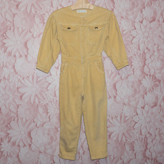 Yellow Denim Jumpsuit Size 6