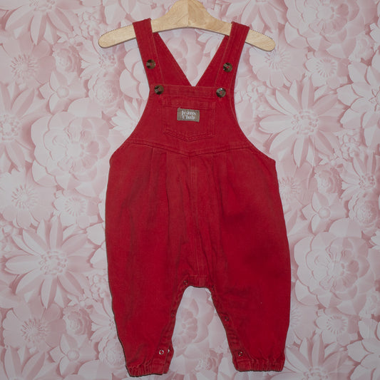 Red Oversized Overalls Size 4