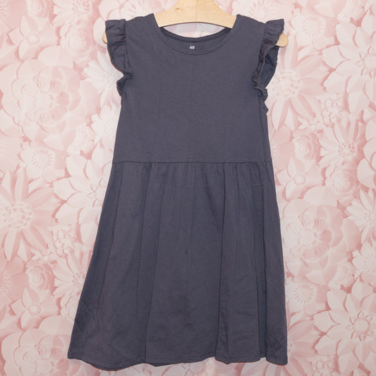 Grey Ruffle Sleeve Dress Size 6x/7