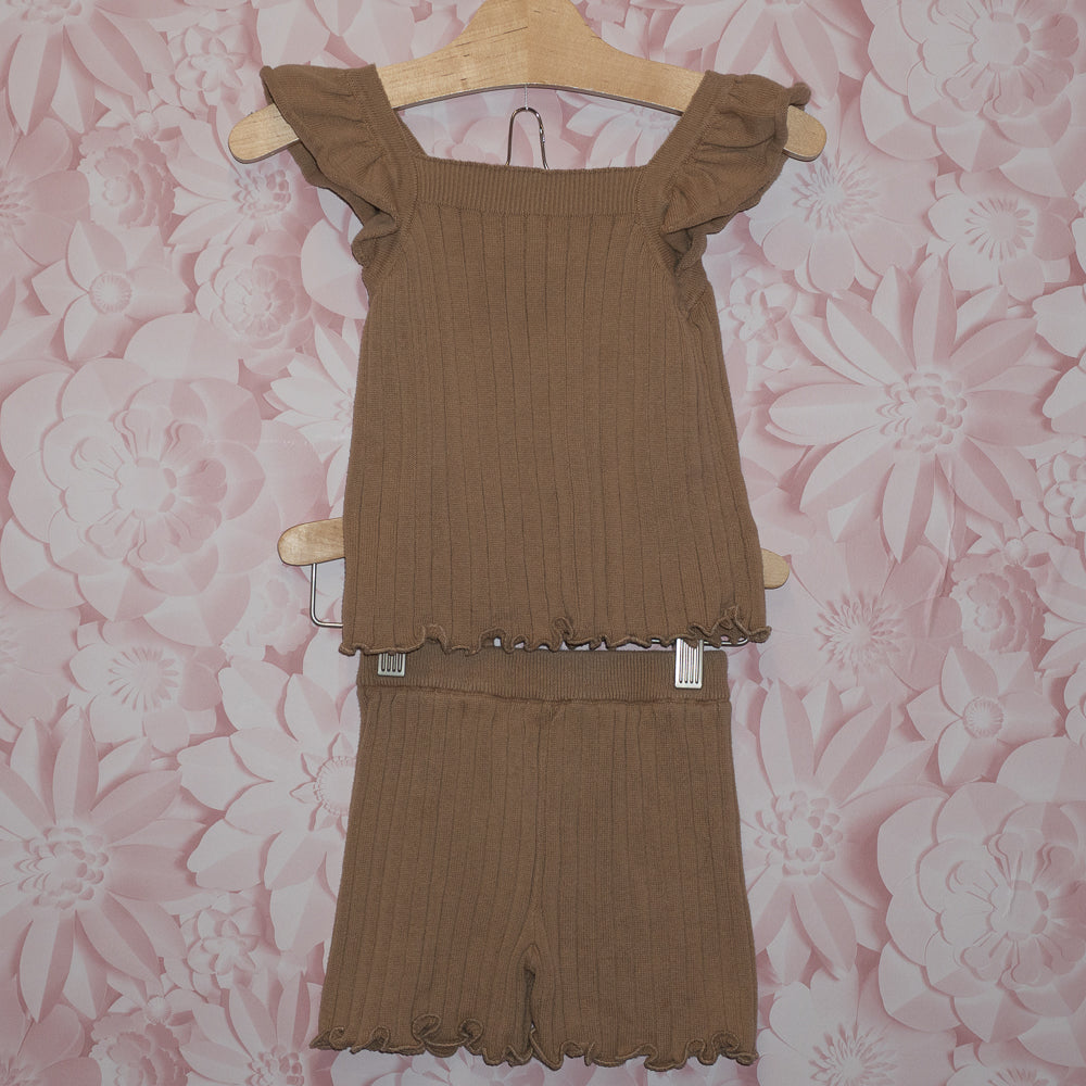 Rib Knit Shorts Set Size 2Y